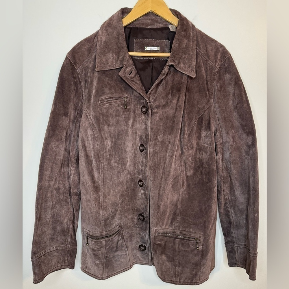 i.e. Relaxed Woman Brown Suede Leather Jacket Size 2XL
